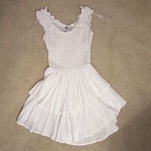 Princess Polly White Tiered Romper Dress